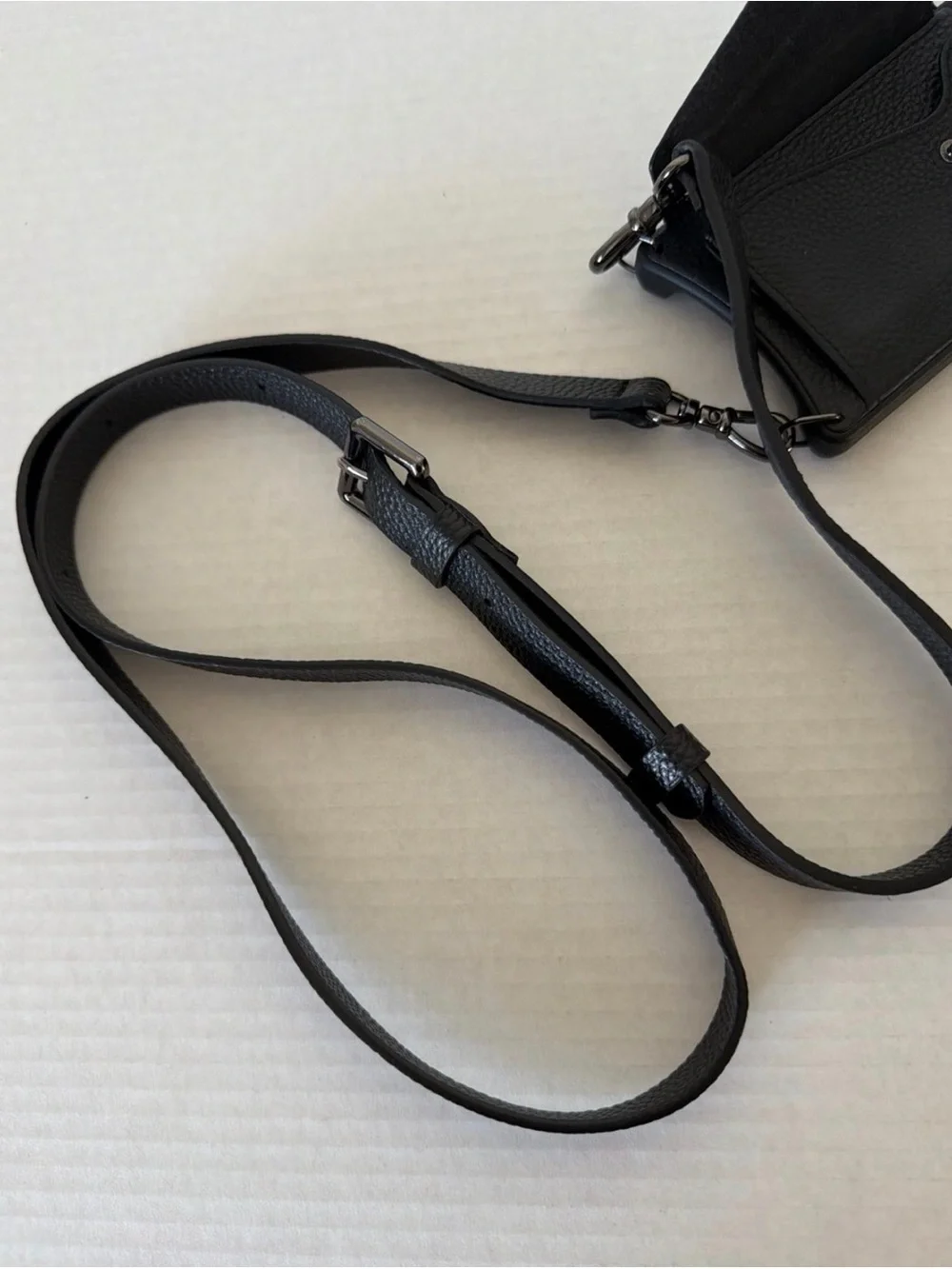 BANDOLIER Black Leather iPhone 15 Pro Max Phone Case with Strap